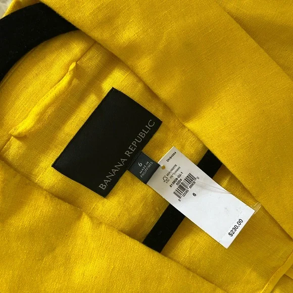 Banana Republic Linen Yellow Double-Breasted Women's Blazer - Picture 5 of 9